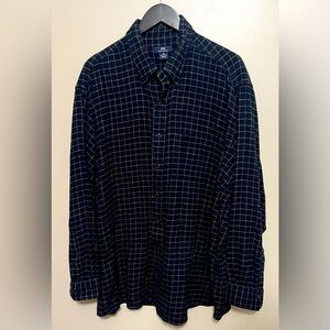 346 Brooks Brothers Flannel Shirt Long Sleeve Button Down Navy Pocket Size XXL